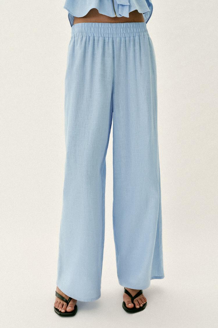 PANTALON LARGE AVEC LIN