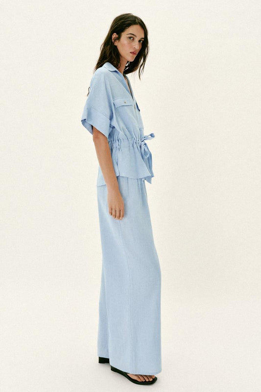 PANTALON LARGE AVEC LIN