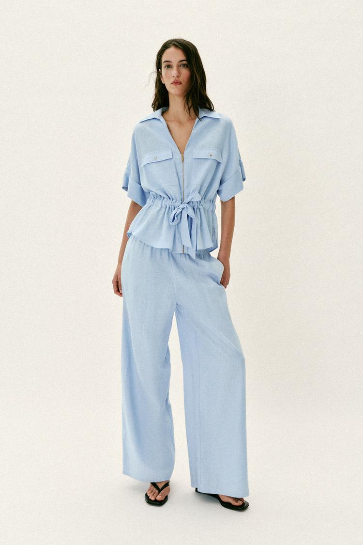 PANTALON LARGE AVEC LIN