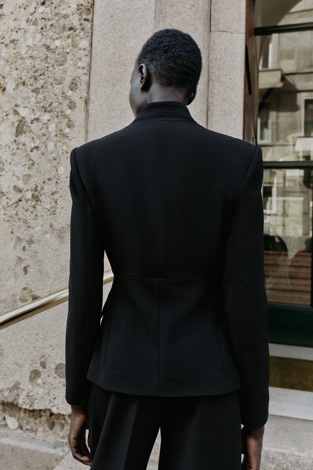 ENSEMBLE VESTE AJUSTÉE PEPLUM | PANTALON DROIT TAILLE HAUTE