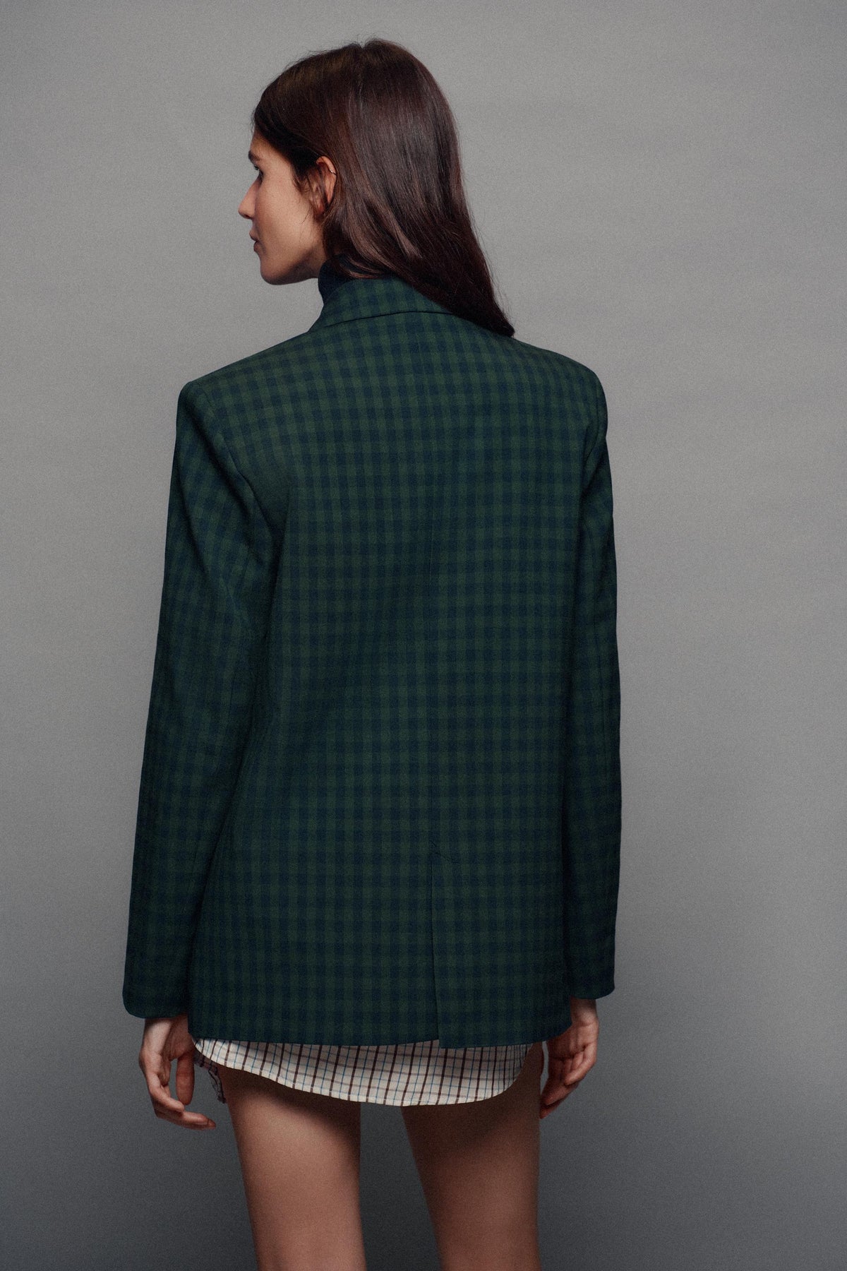 BLAZER CROISÉ À CARREAUX