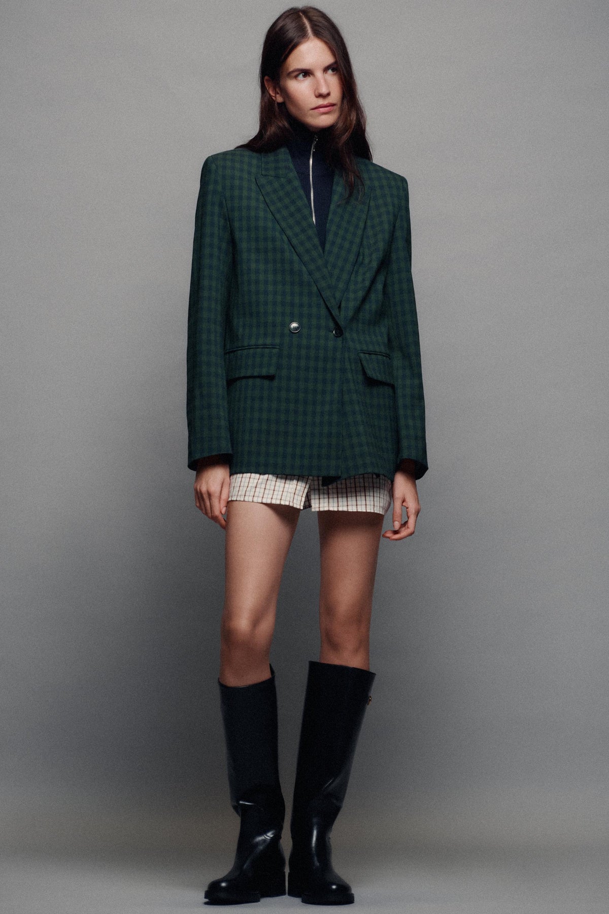 BLAZER CROISÉ À CARREAUX