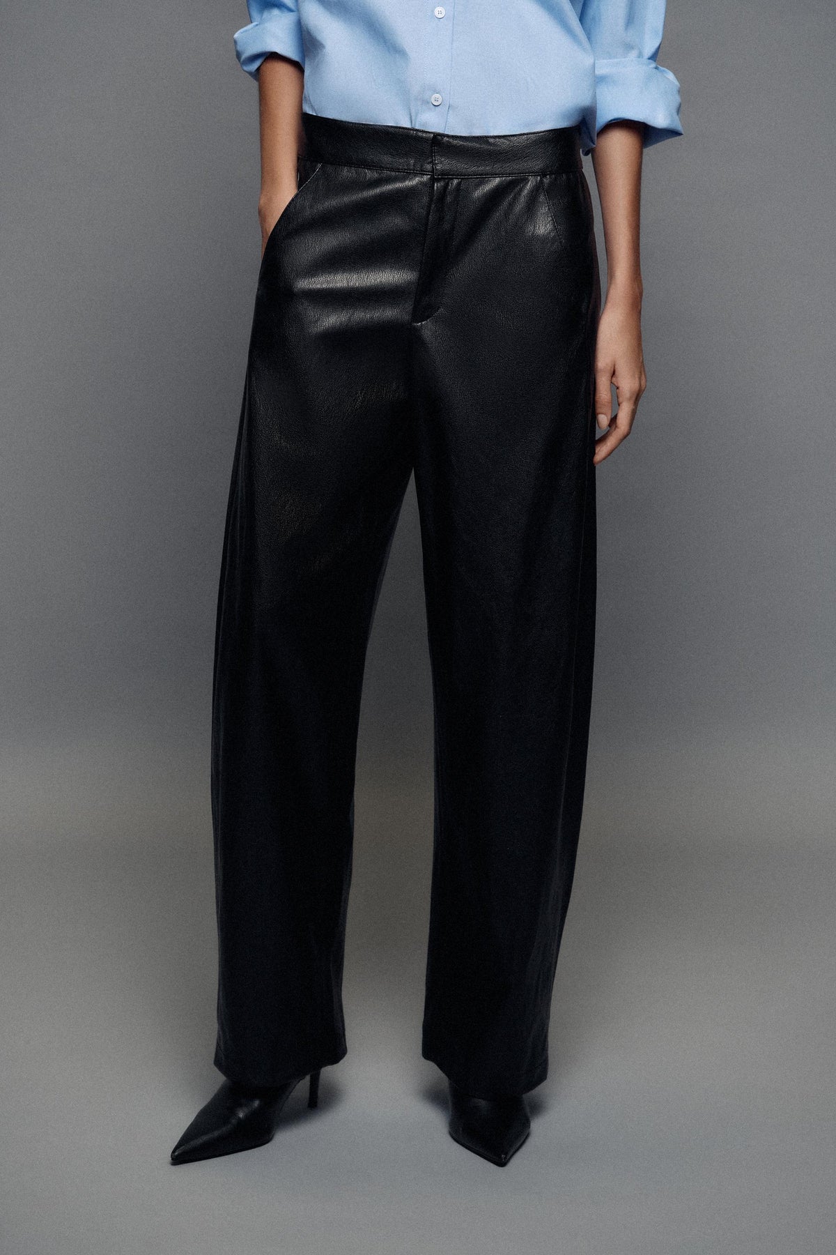 PANTALON BARREL MATIÈRE SYNTHÉTIQUE