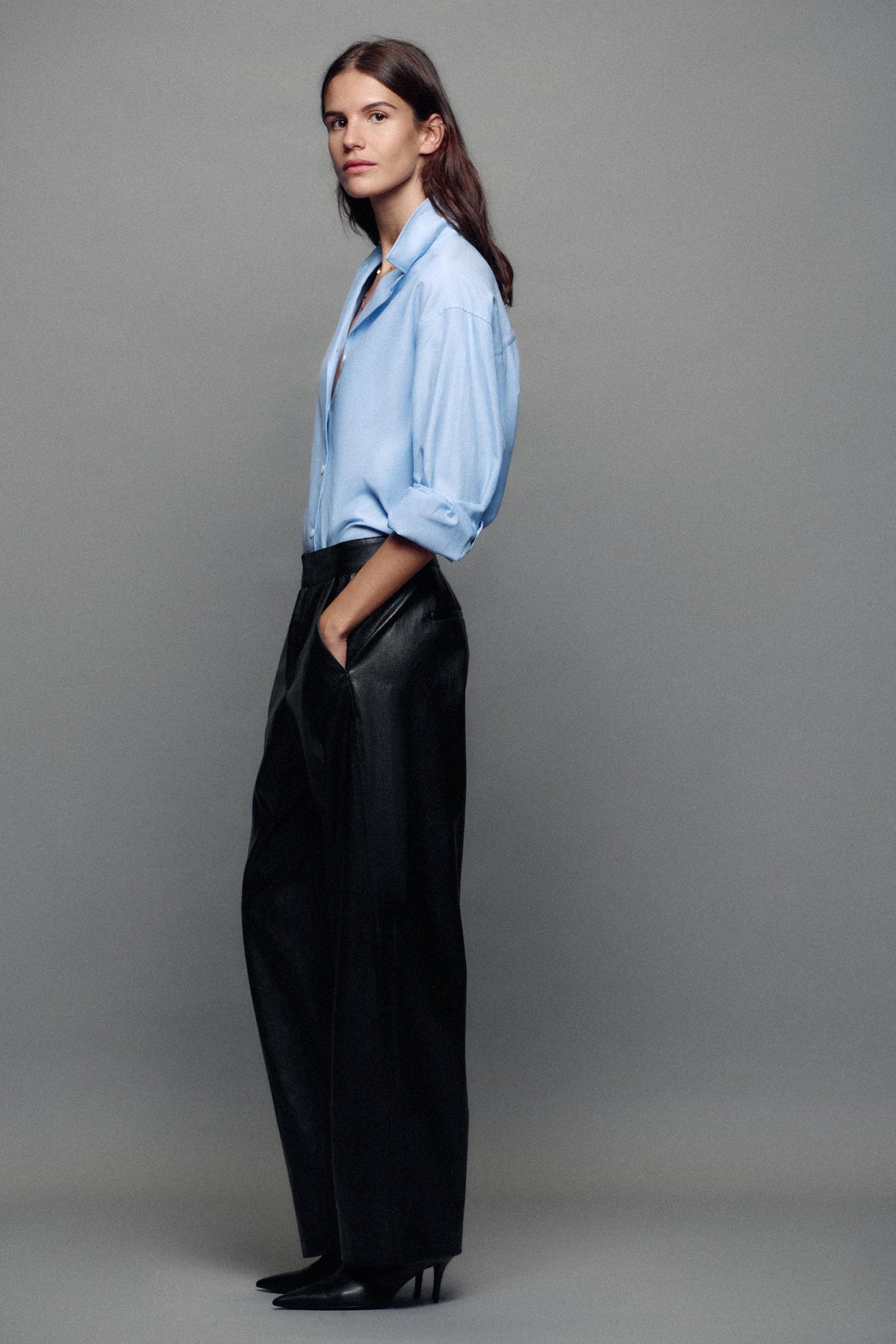PANTALON BARREL MATIÈRE SYNTHÉTIQUE
