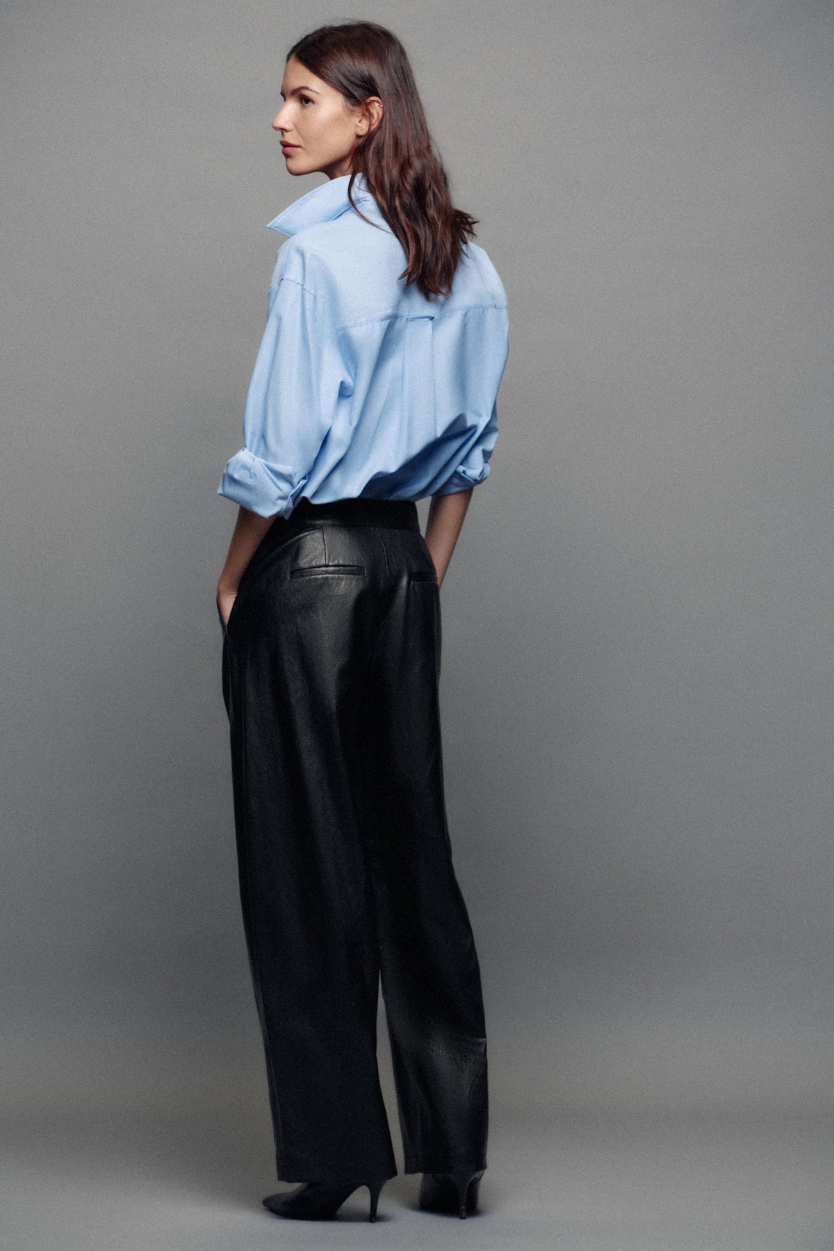 PANTALON BARREL MATIÈRE SYNTHÉTIQUE