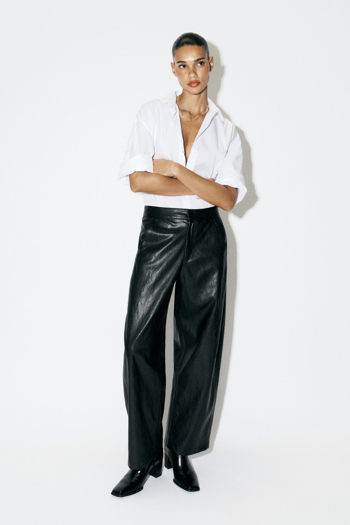 PANTALON BARREL MATIÈRE SYNTHÉTIQUE
