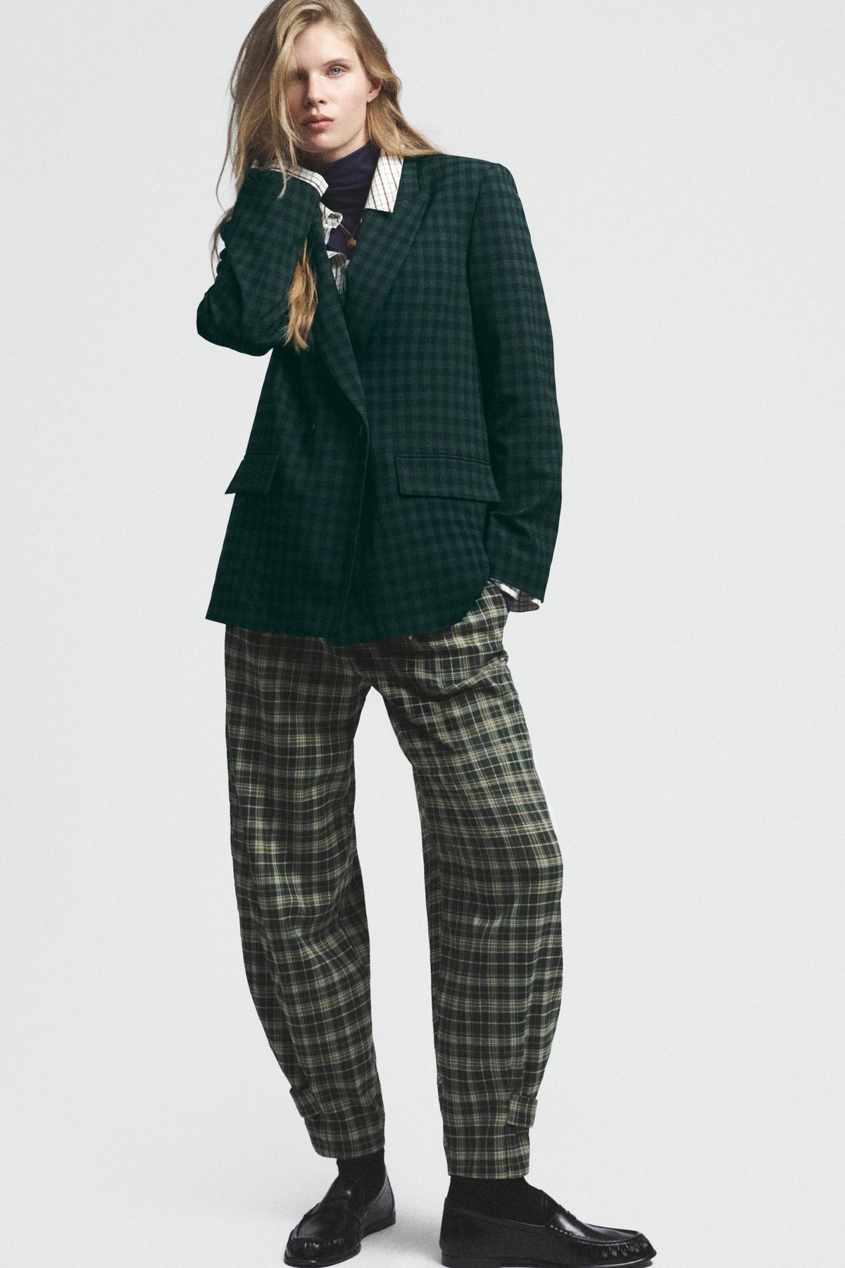 BLAZER CROISÉ À CARREAUX