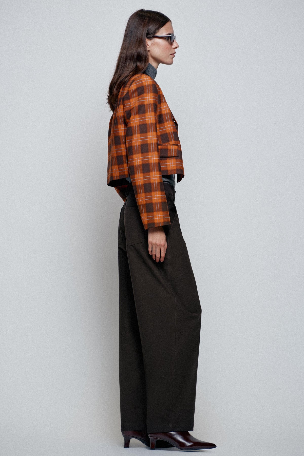 VESTE COURTE À CARREAUX