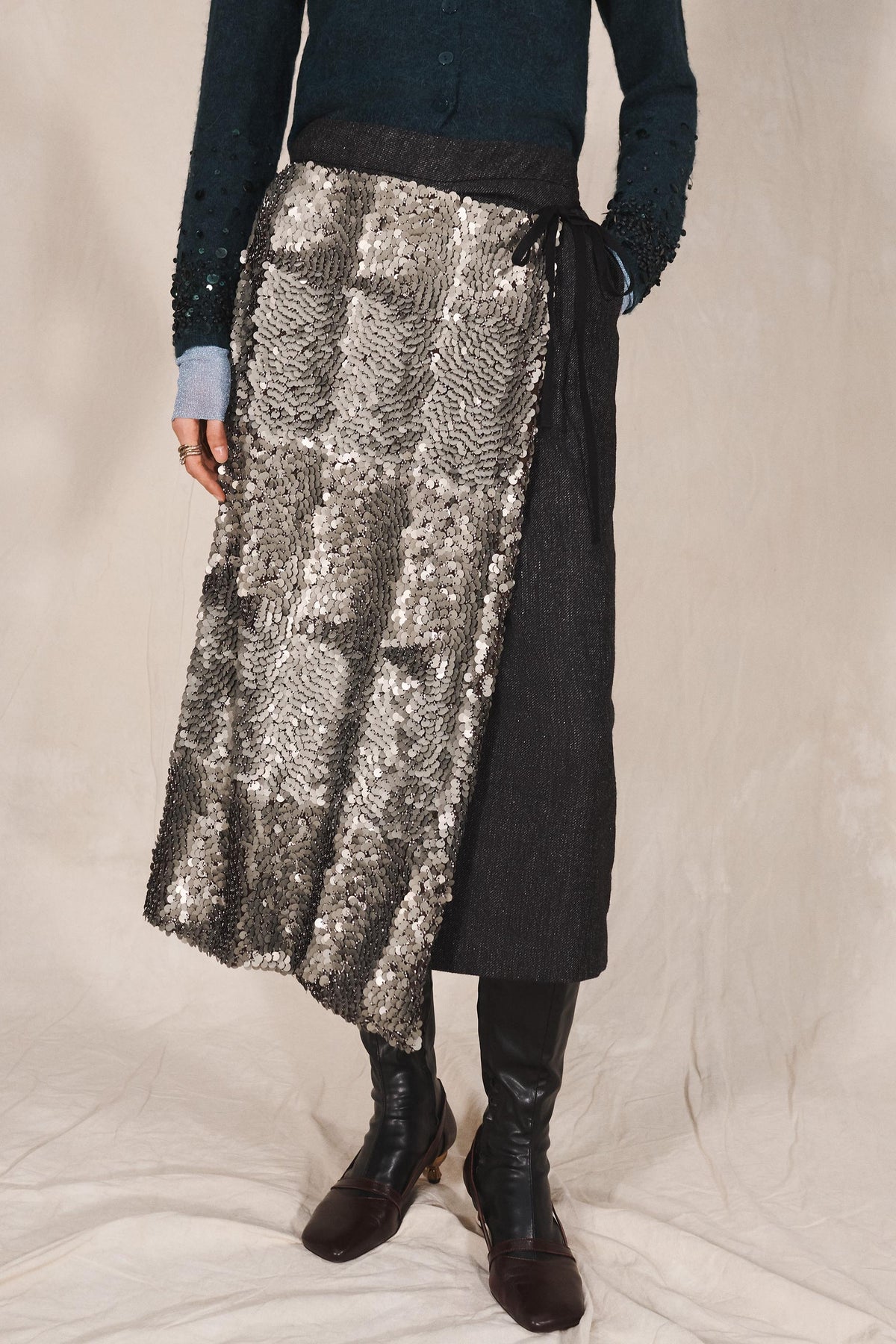 LIMITED EDITION MIXED SEQUIN PAREO SKIRT