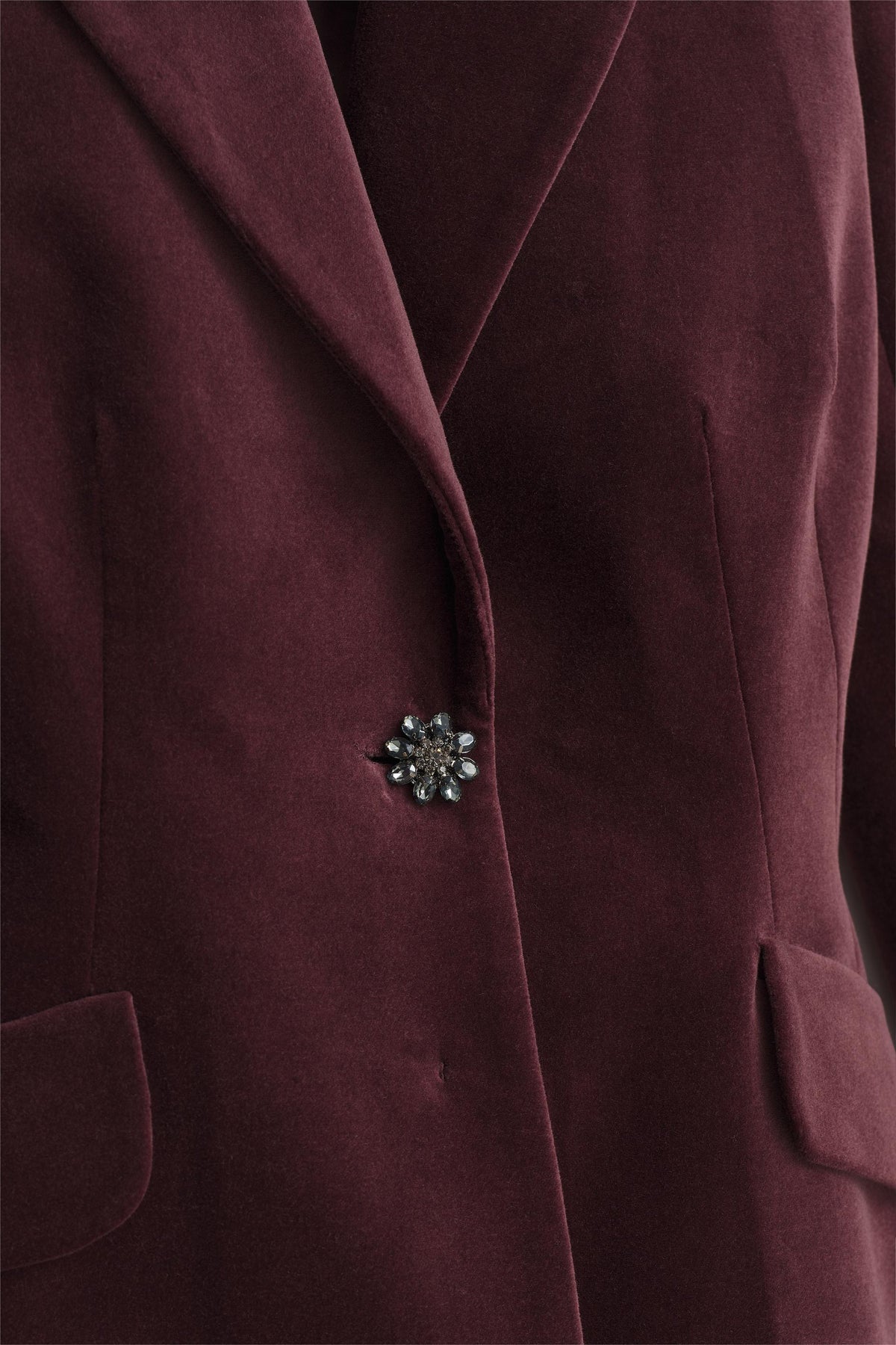 LIMITED EDITION VELVET BLAZER WITH JEWEL BUTTON