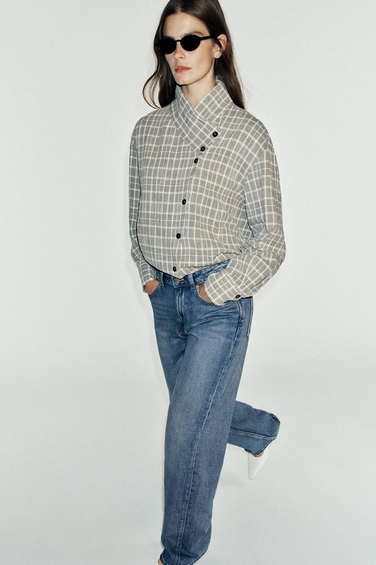 CHEMISE CROISÉE À CARREAUX