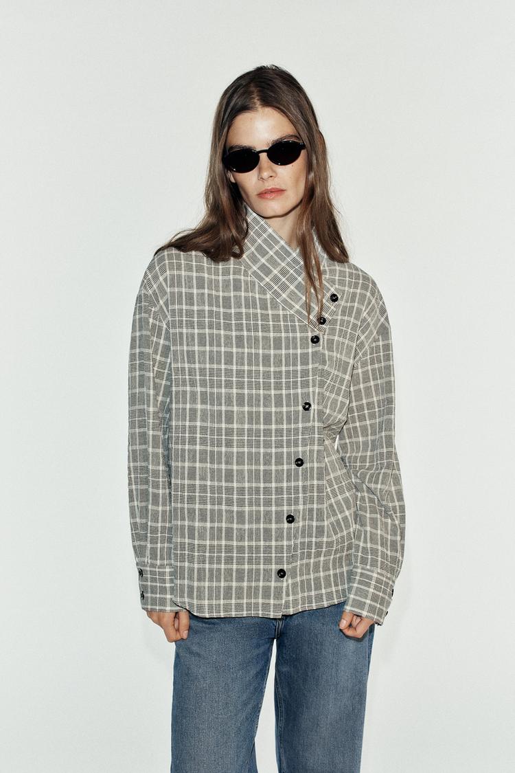 CHEMISE CROISÉE À CARREAUX