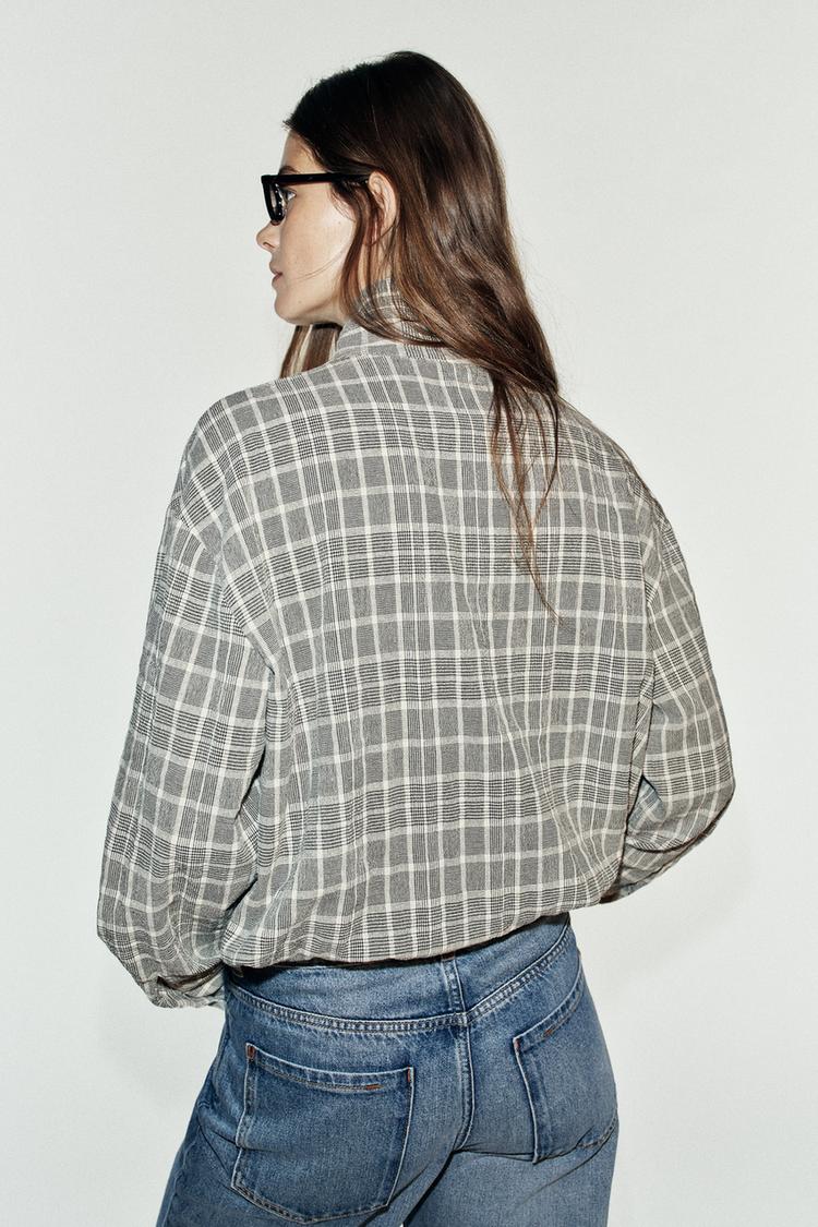 CHEMISE CROISÉE À CARREAUX