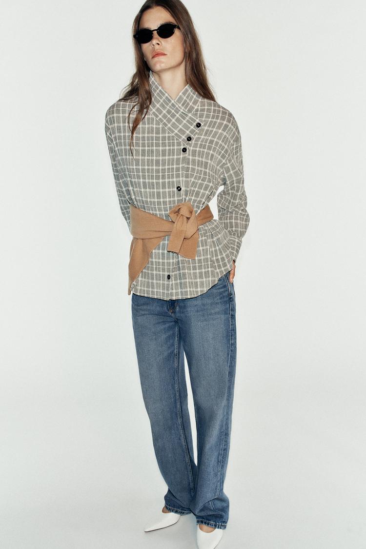 CHEMISE CROISÉE À CARREAUX