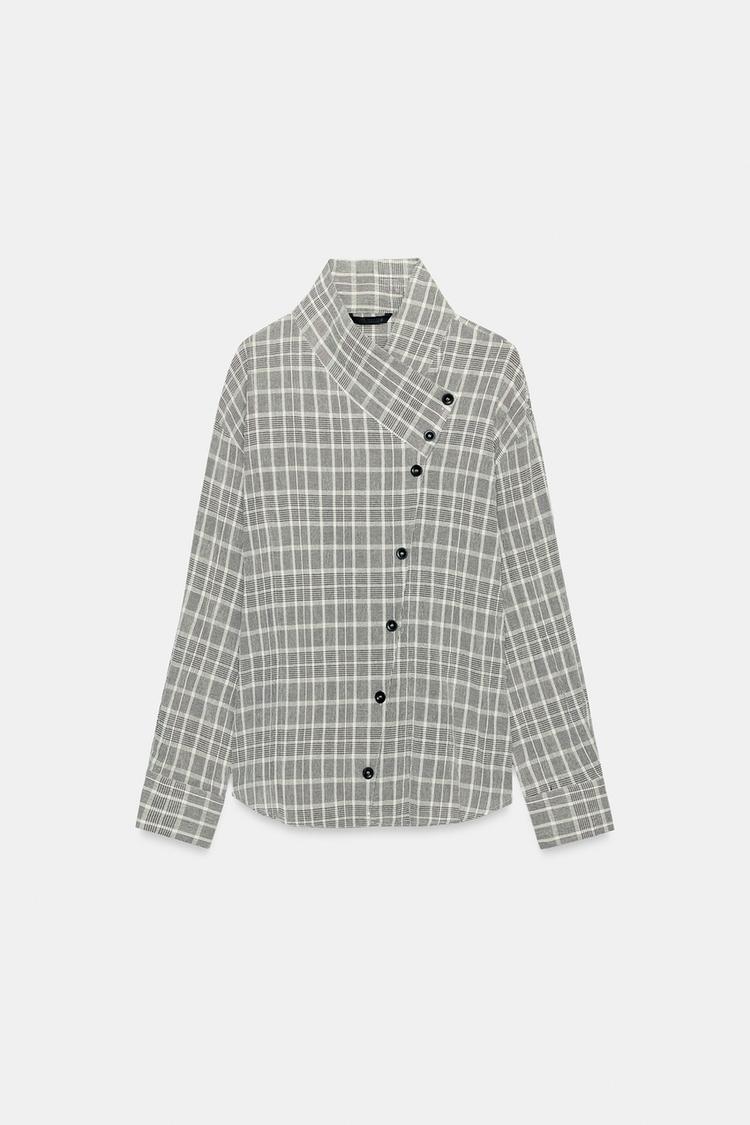 CHEMISE CROISÉE À CARREAUX