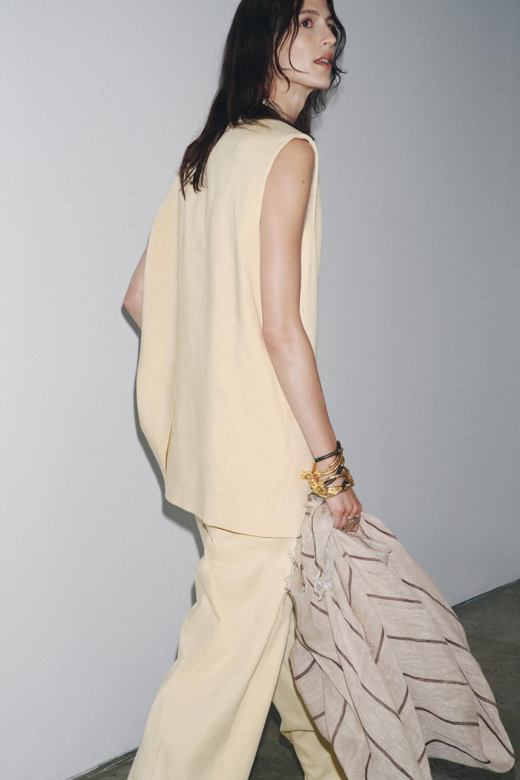 ZW COLLECTION WIDE-LEG DARTED TROUSERS