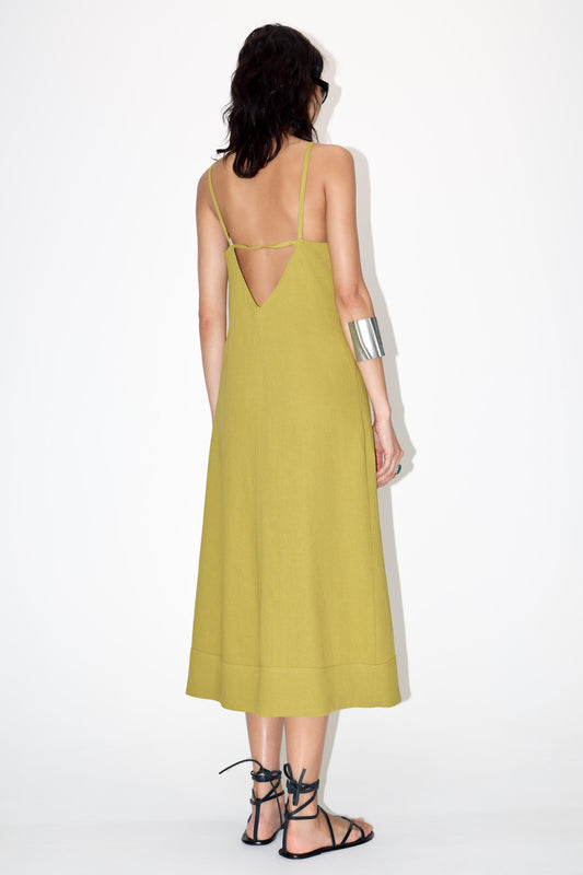 ROBE HALTER NECK EN MÉLANGE LIN COLLECTION ZW