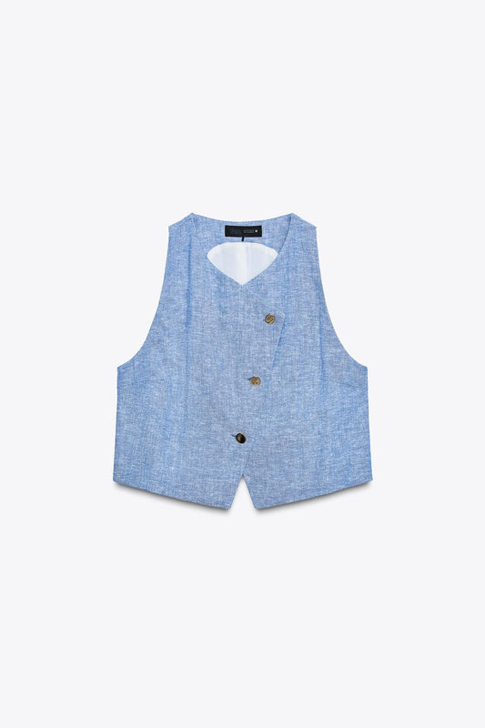 GILET CROISÉ EN LIN