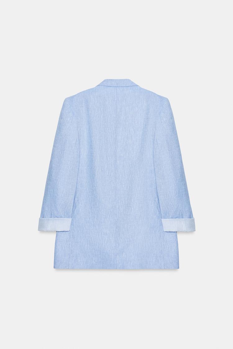 VESTE AVEC LIN À MANCHES RETROUSSÉES