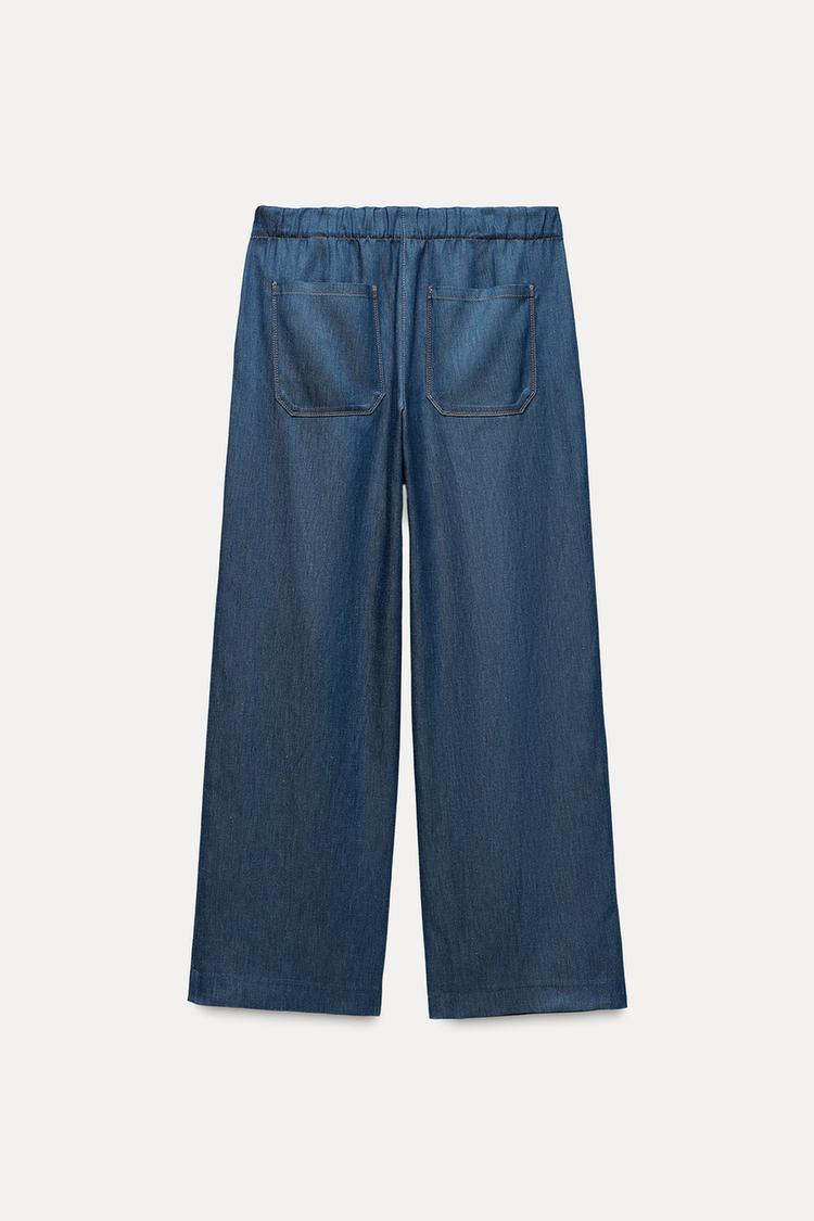 PANTALON LARGE EFFET DENIM