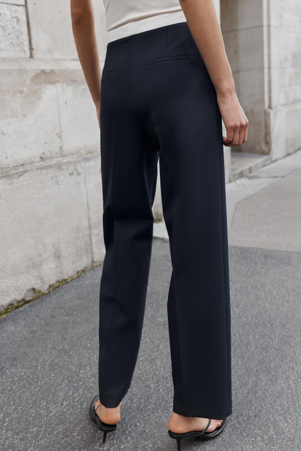 PANTALON DROIT TAILLE CONTRASTÉE