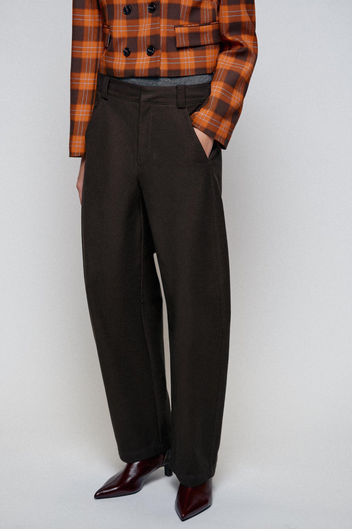 VESTE COURTE À CARREAUX