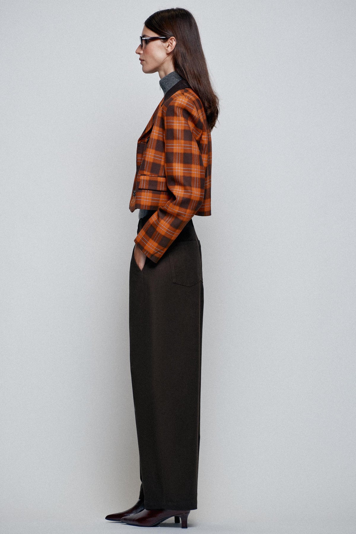 VESTE COURTE À CARREAUX