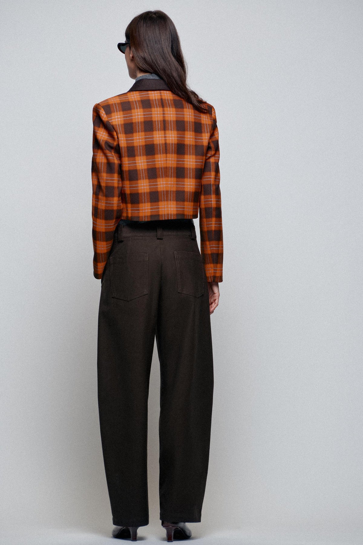 VESTE COURTE À CARREAUX