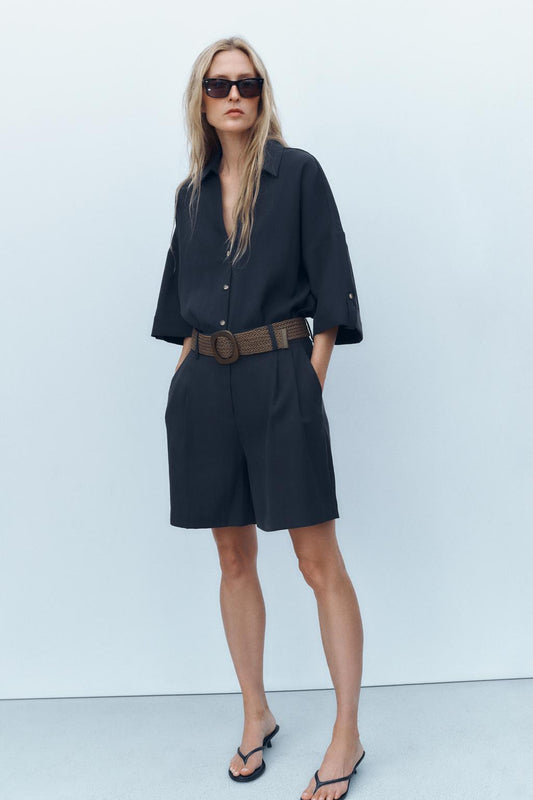 BERMUDA PINCES CEINTURE