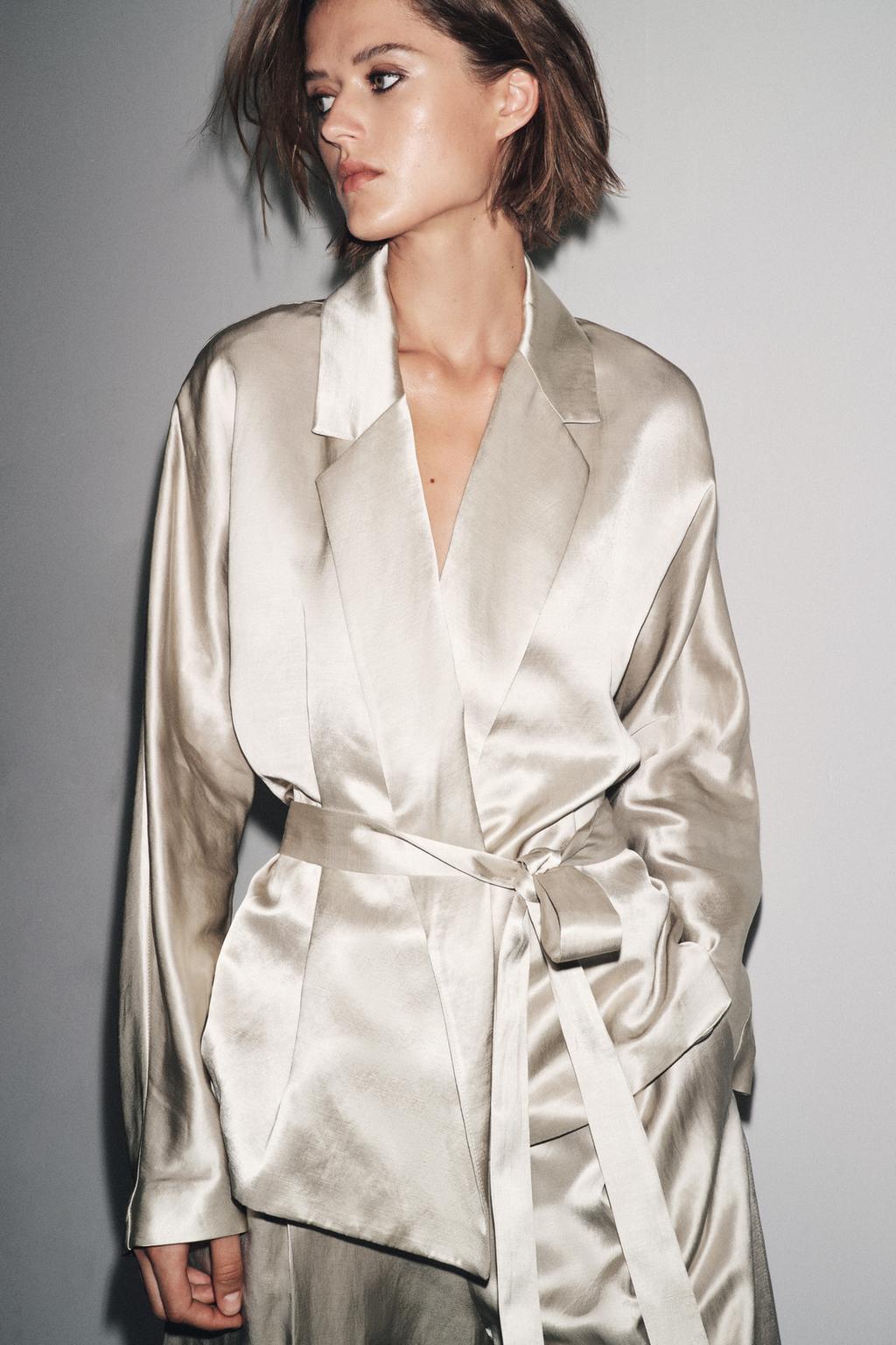 ZW COLLECTION LIMITED EDITION SATIN BELTED BLAZER