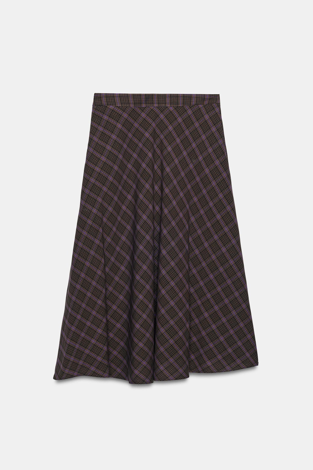JUPE MIDI CARREAUX GARNITURE