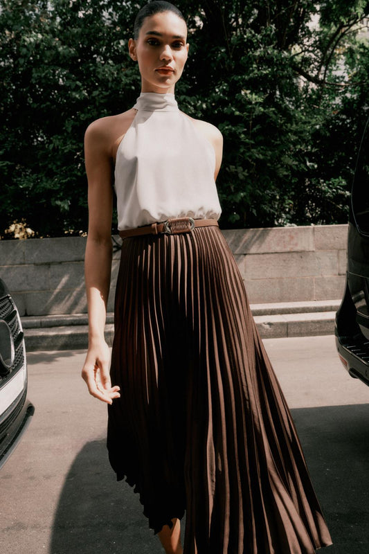 ROBE MIDI COMBINÉE PLISSÉE