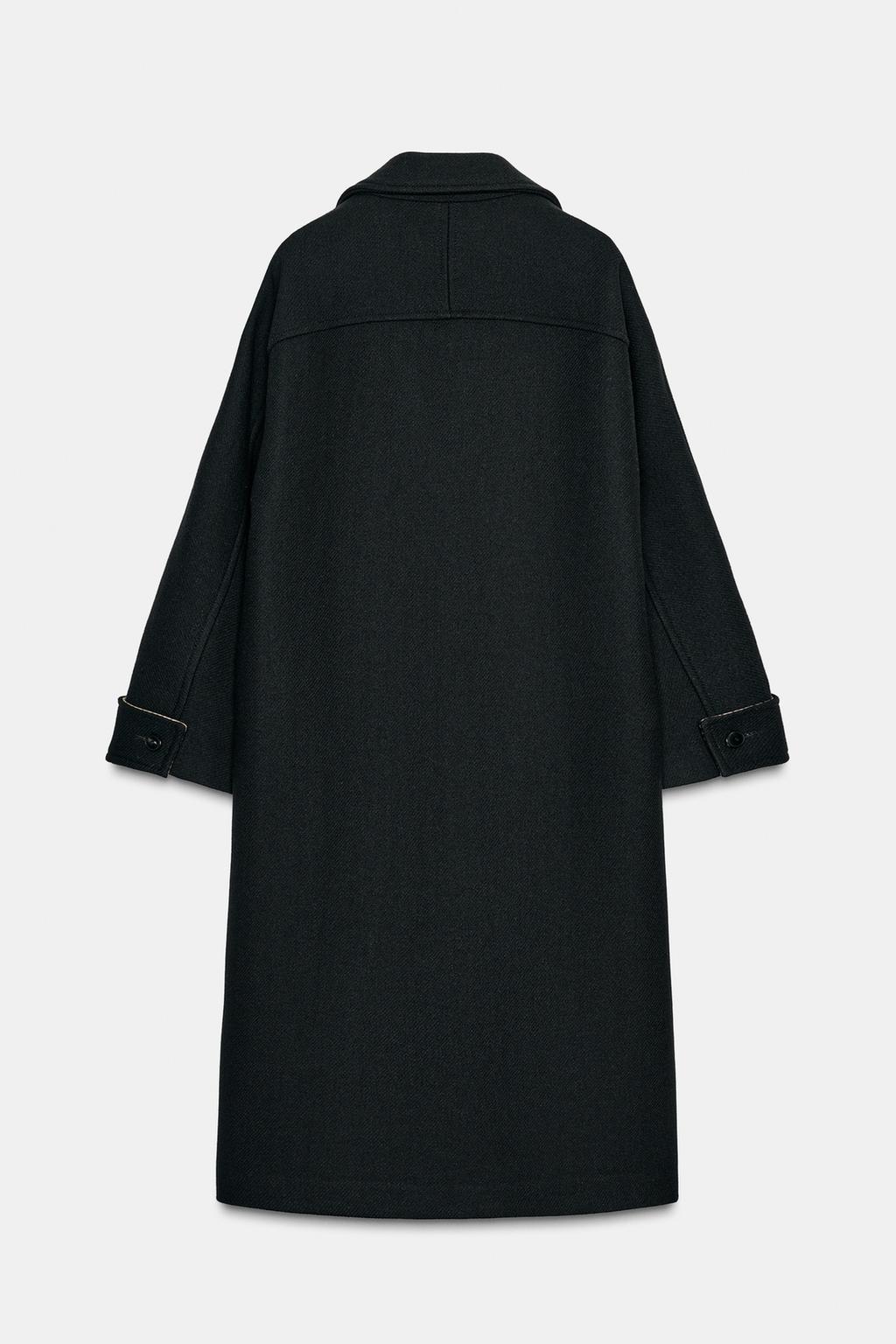 MANTEAU OVERSIZE AVEC LAINE POIGNET CONTRASTANT