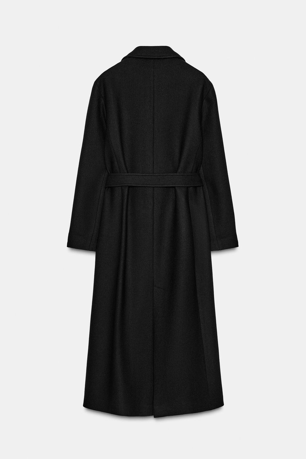 MANTEAU LONG CEINTURÉ AVEC LAINE