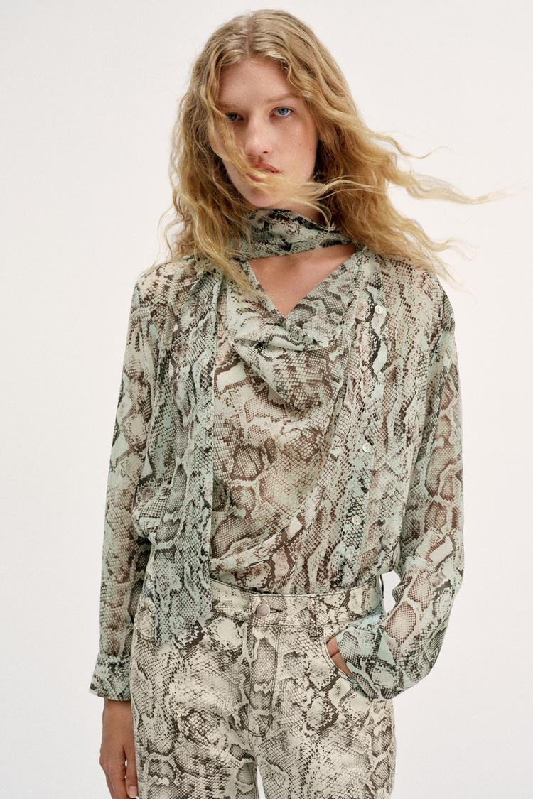 JEAN Z1975 DROIT TAILLE HAUTE LONG IMPRIMÉ ANIMAL