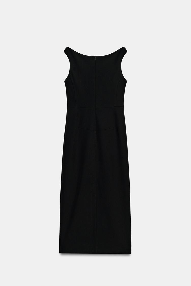ROBE MI-LONGUE À ENCOLURE BATEAU