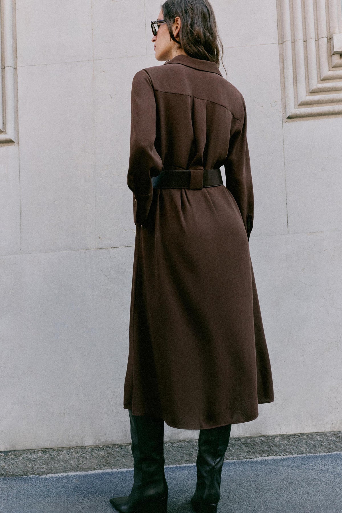 ROBE MIDI CHEMISE AVEC CEINTURE