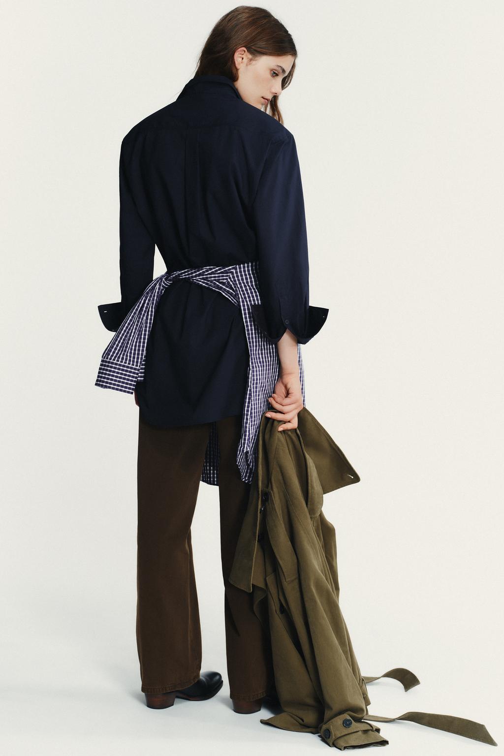POPLIN SHIRT WITH SHOULDER PADS