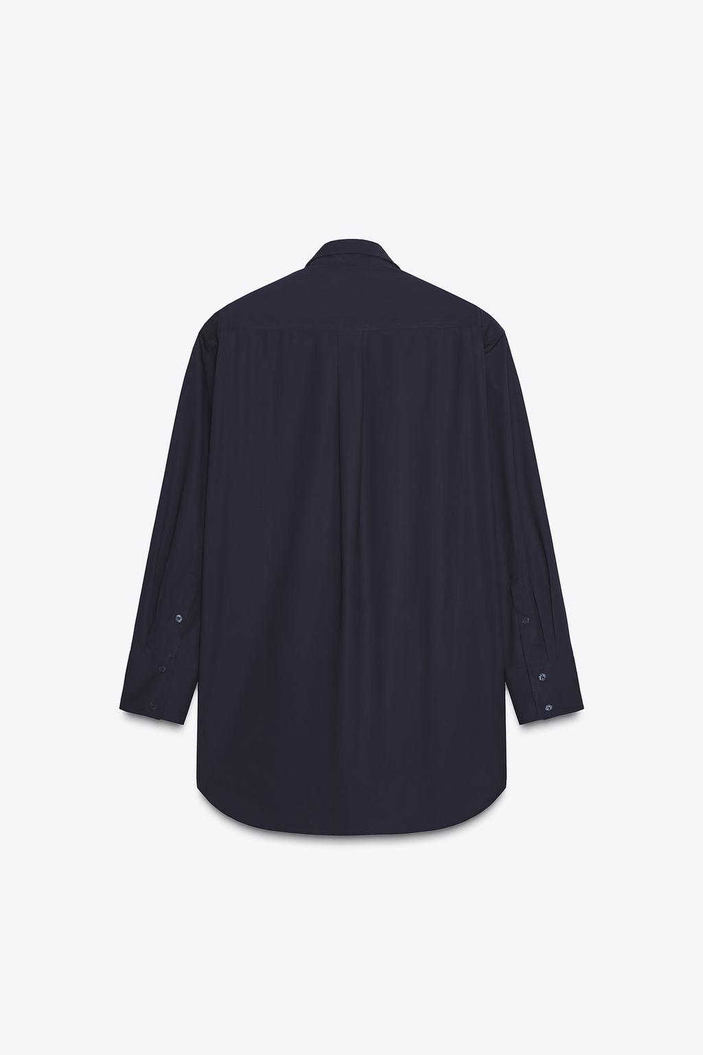 POPLIN SHIRT WITH SHOULDER PADS