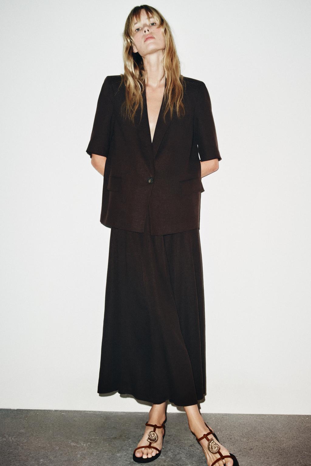 BLAZER AVEC LIN MANCHES COURTES