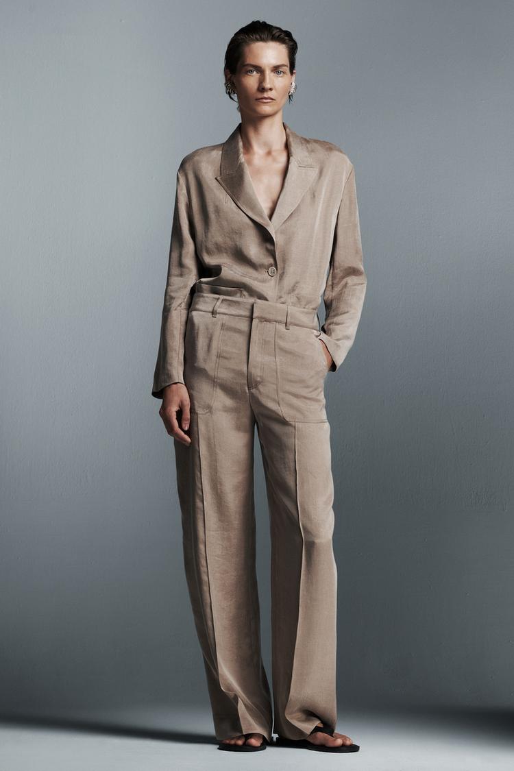 ENSEMBLE VESTE FLUIDE | PANTALON DE COSTUME ZW COLLECTION OCRE