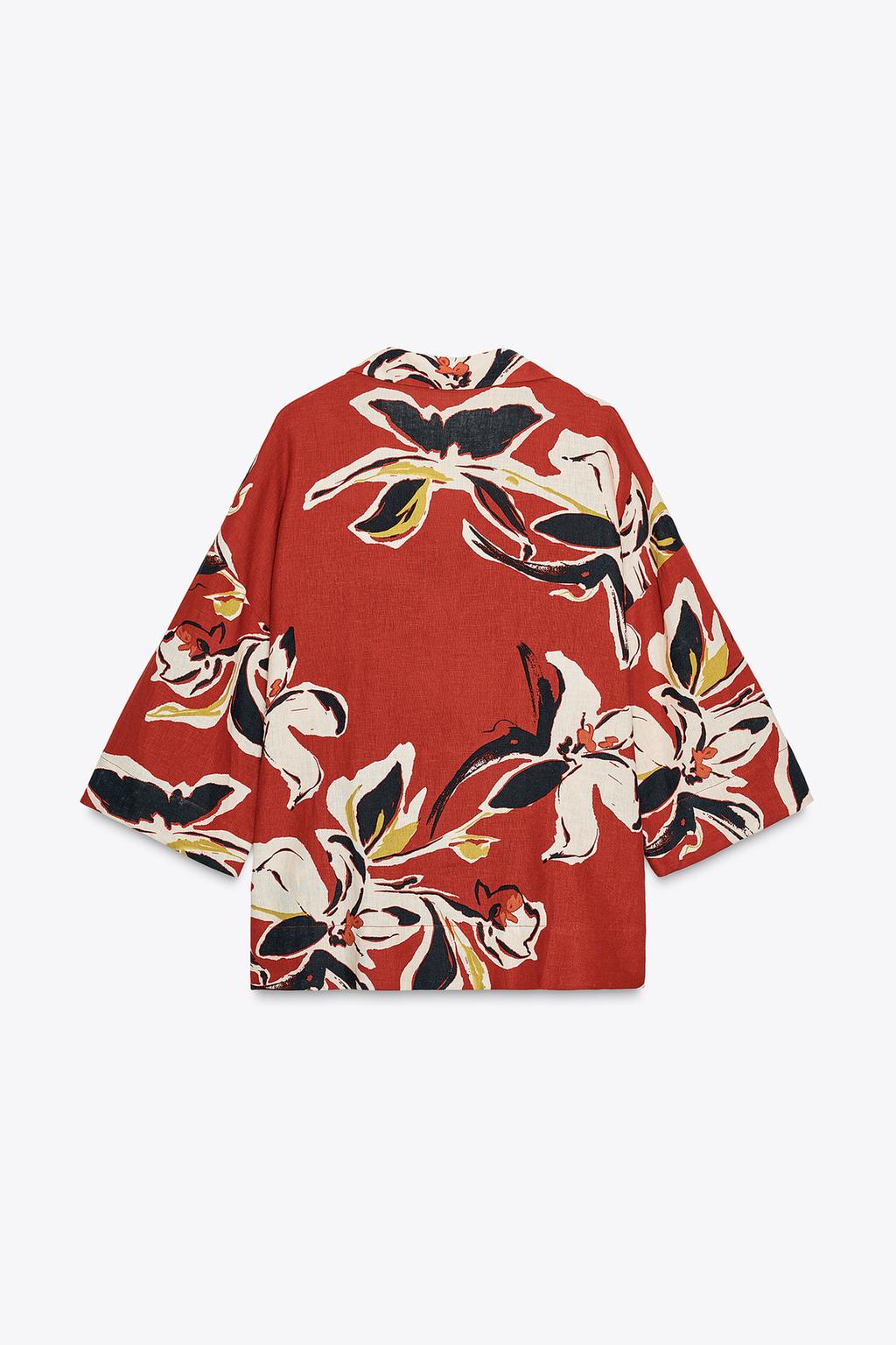 CHEMISE À IMPRIMÉ FLORAL AVEC LIN