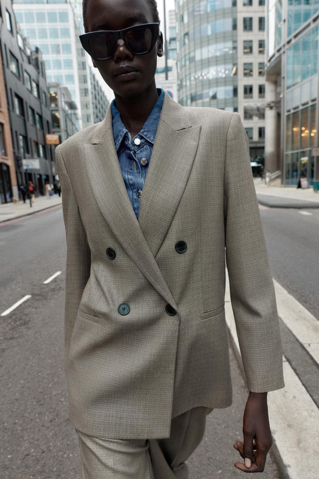 VESTE CROISÉE ÉPAULETTES