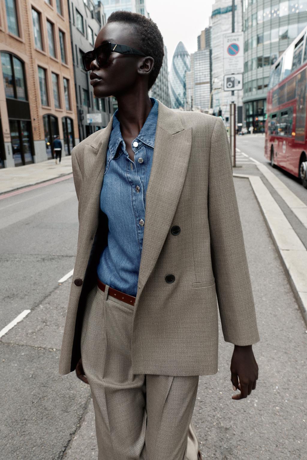 VESTE CROISÉE ÉPAULETTES