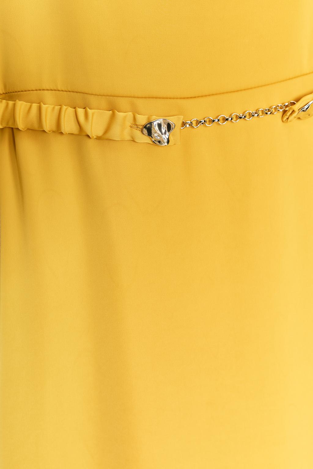 ROBE MIDI SATINÉE CEINTURE