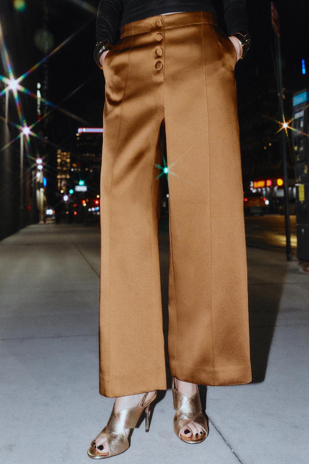 PANTALON LARGE SATINÉ