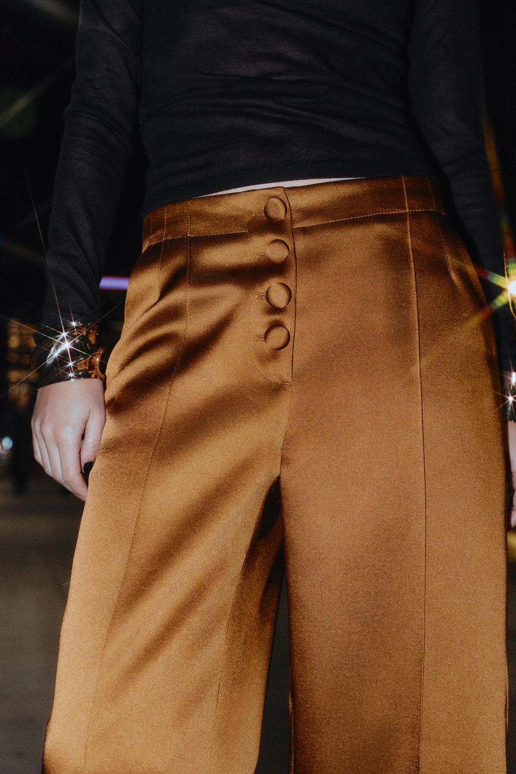 PANTALON LARGE SATINÉ