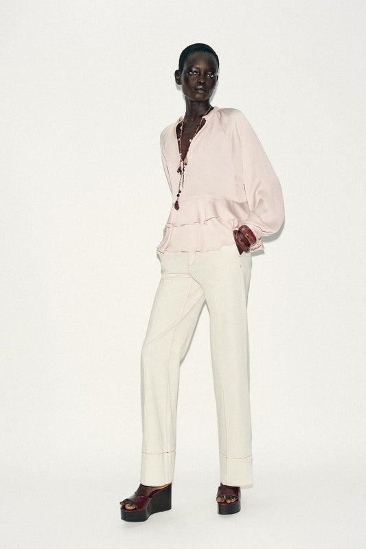 BLOUSE À VOLANTS