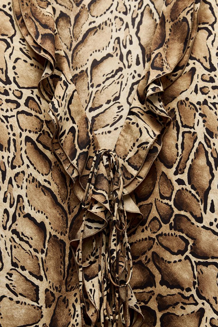 CHEMISE À IMPRIMÉ ANIMAL AVEC VOLANTS