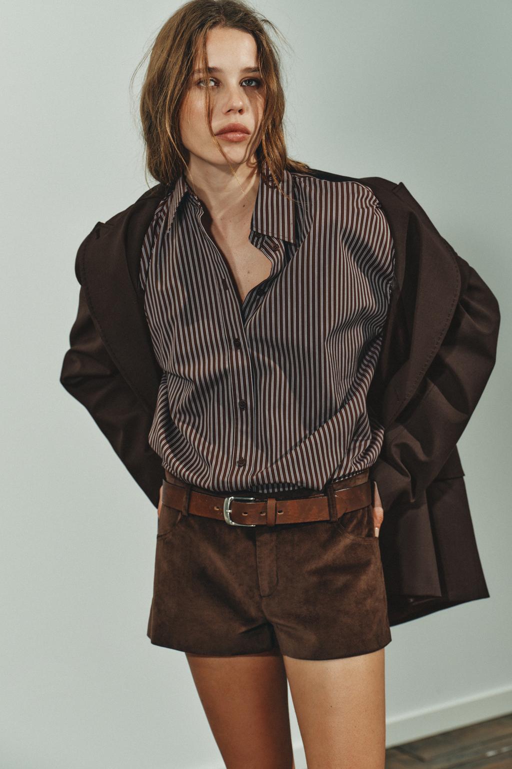 CHEMISE OVERSIZE EN POPELINE À CARREAUX